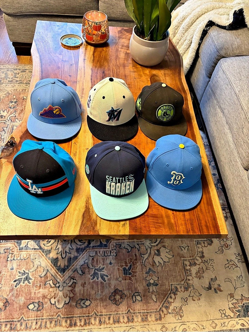 New Era 59FIFTY Fitted Cap Collection Six Caps Blue & Black